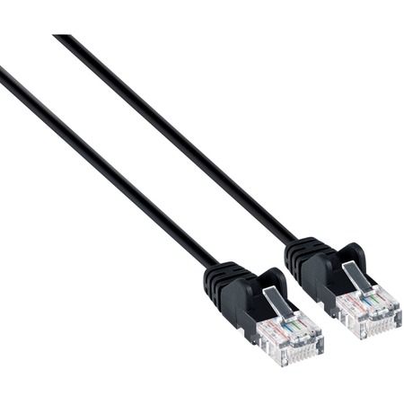 INTELLINET NETWORK SOLUTIONS Black CAT-6 UTP Slim Network Patch Cable with Snagless Boots (1.5') 742078